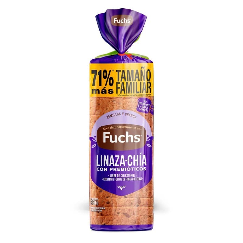 Imagen de PAN INTEGRAL FUCHS LINAZA - CHIA 650 GR