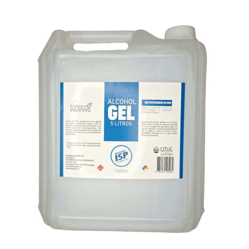 Imagen de ALCOHOL GEL FARMA PARVIC ISP 5 LTS