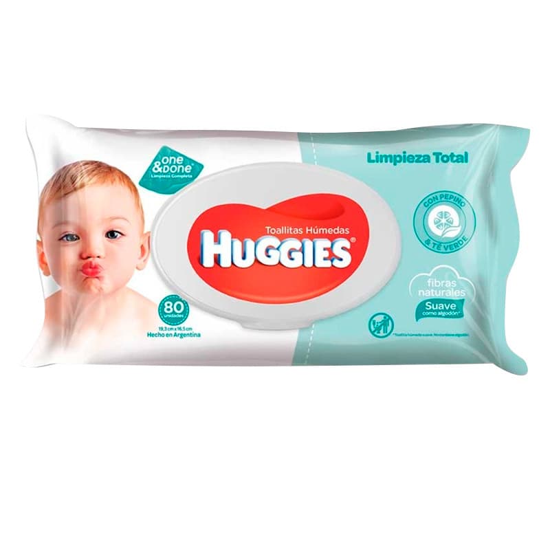 Imagen de TOALLITAS HUMEDAS HUGGIES ONE DONE 80 UN