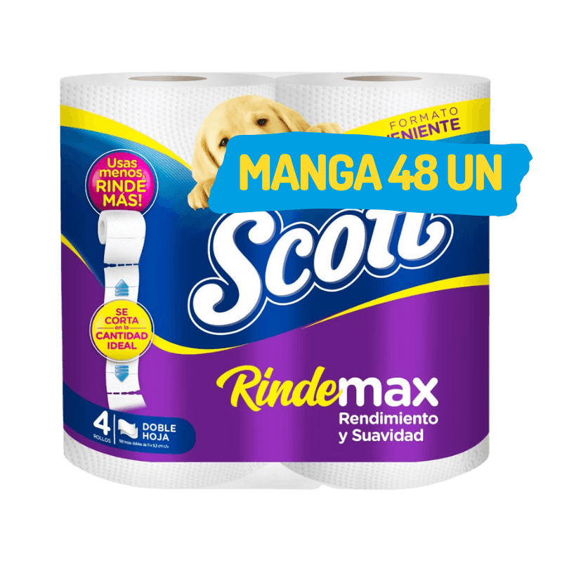 Imagen de MANGA SCOTT 48 ROLLOS DOBLE HOJA ,12 PAQ