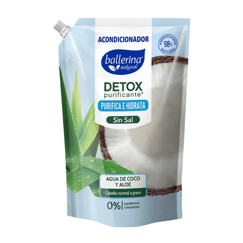 Imagen de ACONDICIONADOR BALLERINA AGUA DE COCO Y ALOE DOYPACK 900 ML