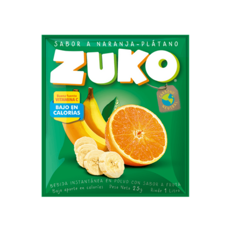 Imagen de JUGO ZUKO POLVO NARANJA PLATANO 20 GR