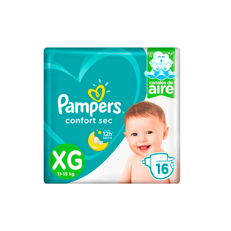 Imagen de PAÑAL PAMPERS CONFORT SEC XG -16 UN