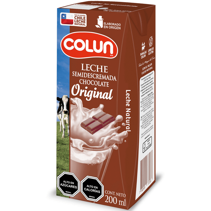 Imagen de LECHE COLUN SEMIDESCREMADA CHOCOLATE CAJITA 200 ML