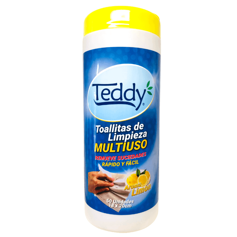 Imagen de TOALLITAS HUMEDA MULTIUSO TEDDY TARRO 50 UN