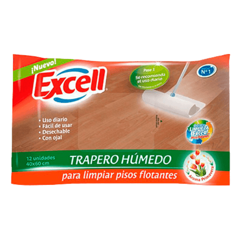 Imagen de TRAPERO HUMEDO EXCELL PISO FLOTANTE 12 UNI 40X60