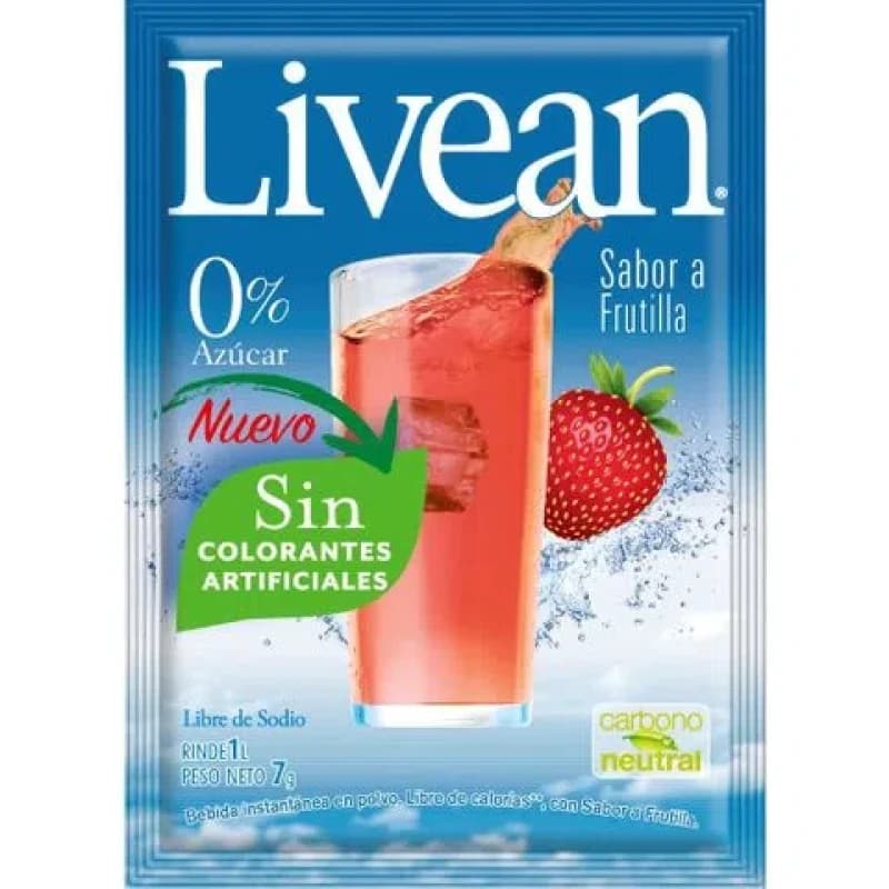 Imagen de JUGO POLVO LIVEAN FRUTILLA 7 GR