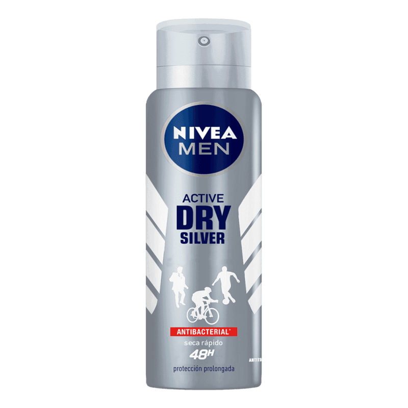 Imagen de DESODORANTE NIVEA MEN ACTIVE DRY SILVER 150 ML