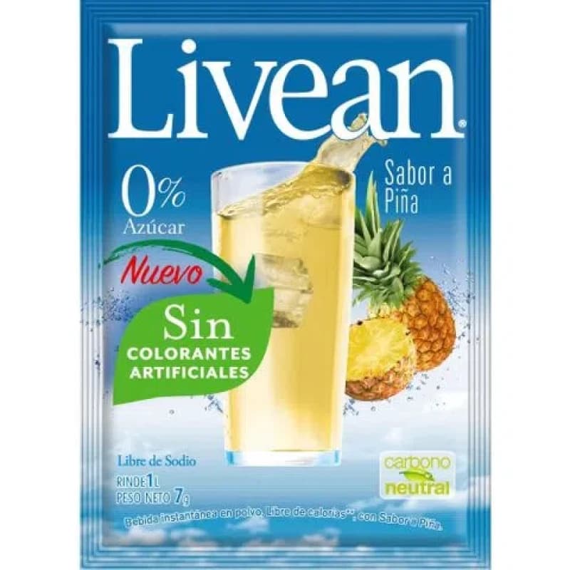 Imagen de JUGO POLVO LIVEAN PIÑA 7 GR