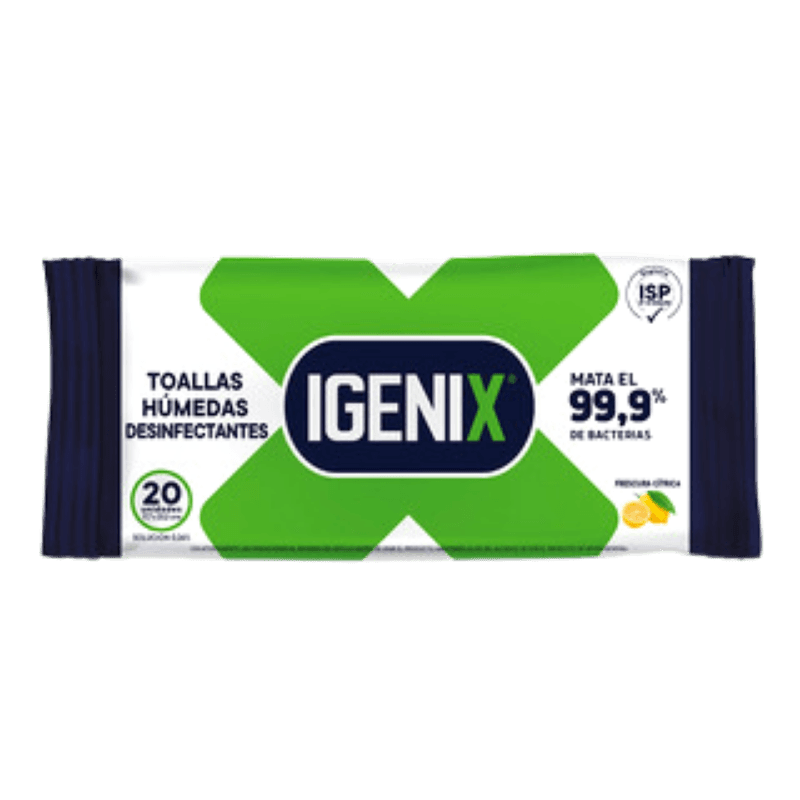Imagen de TOALLITAS HUMEDAS DESINFECTANTE IGENIX 20 UNIDADES