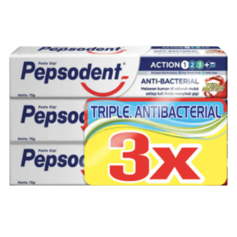 Imagen de PASTA DENTAL PEPSODENT ANTIBACTERIAL X3 PACK 75 GR